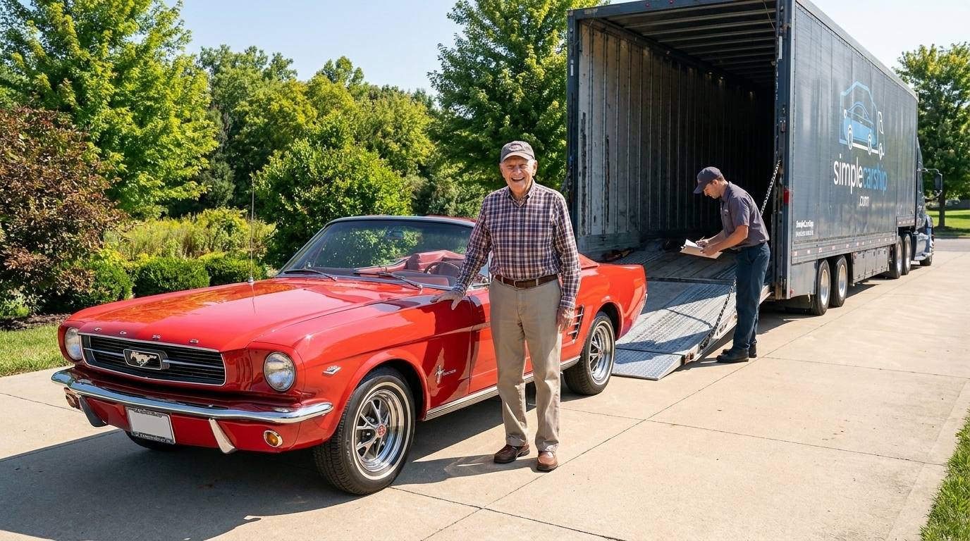 Customer receiving their vehicle after door-to-door car shipping from Virginia to Ohio