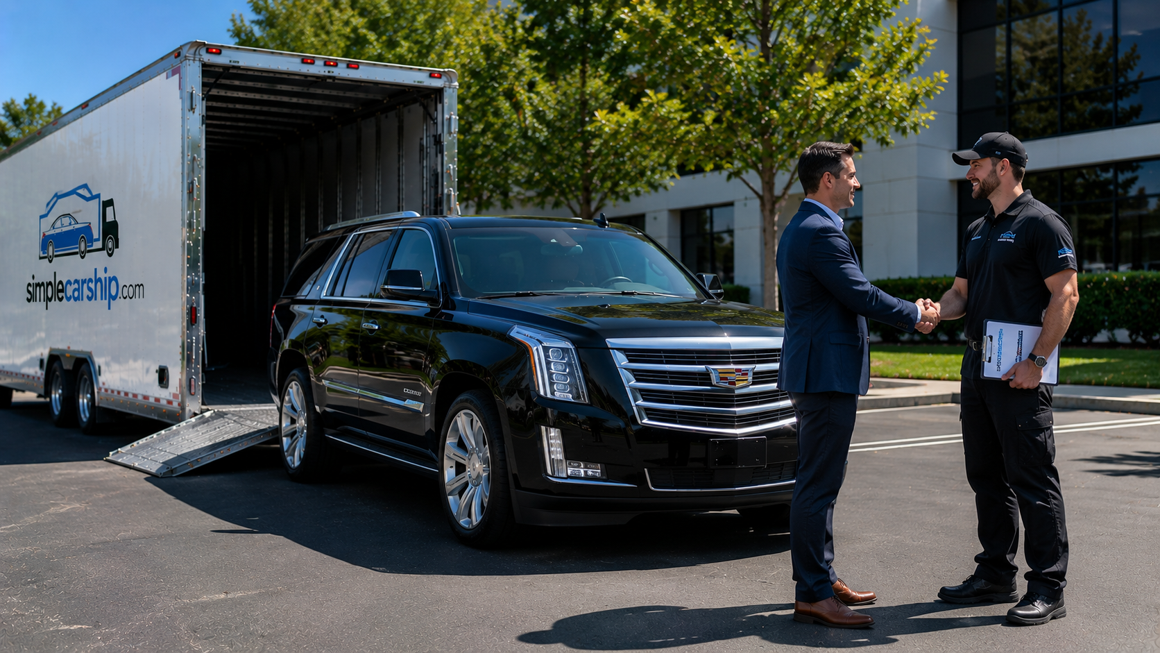 Customer receiving their vehicle after door-to-door car shipping from New York to Minnesota