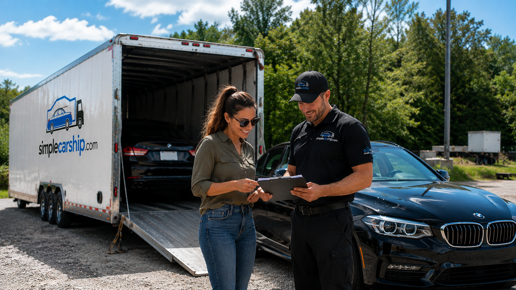 Customer receiving their vehicle after door-to-door car shipping from Minnesota to New York